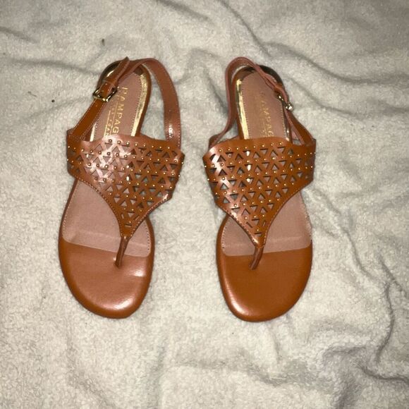 Rampage cognac brown flat gladiator sandals | Sz 9 - Picture 2 of 6
